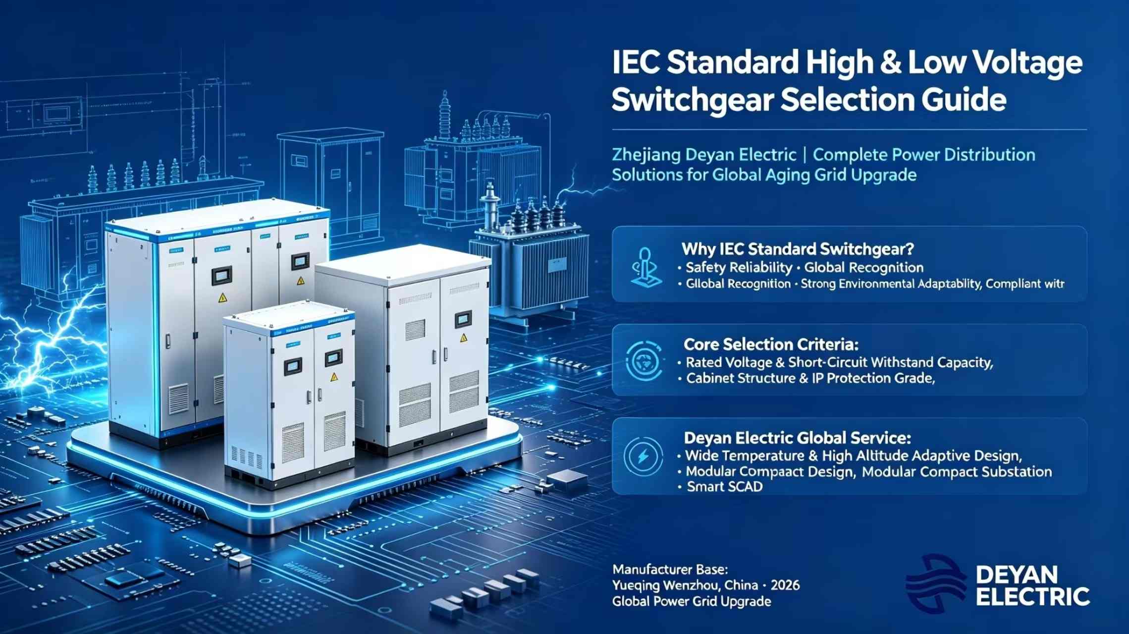 IEC Standard High & Low Voltage Switchgear Selection Guide: Zhejiang Deyan Electric — Ολοκληρωμένες λύσεις διανομής ισχύος για αναβάθμιση παλαίωσης δικτύου παγκοσμίως
